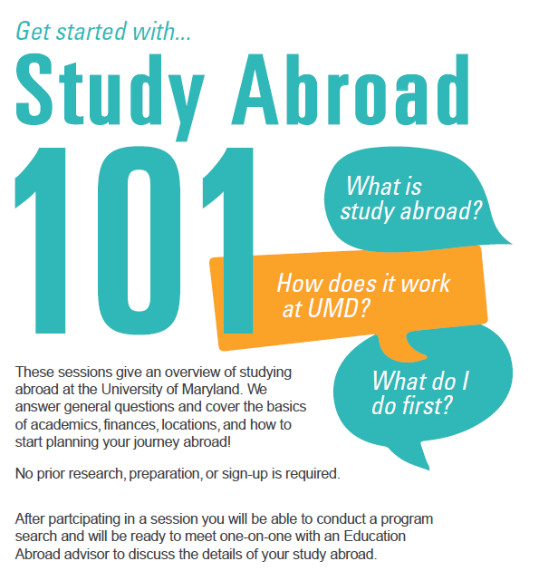 UMD Geographical Sciences Undergraduate Blog Study Abroad 101 Sessions