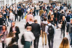 Crowds of people on the move