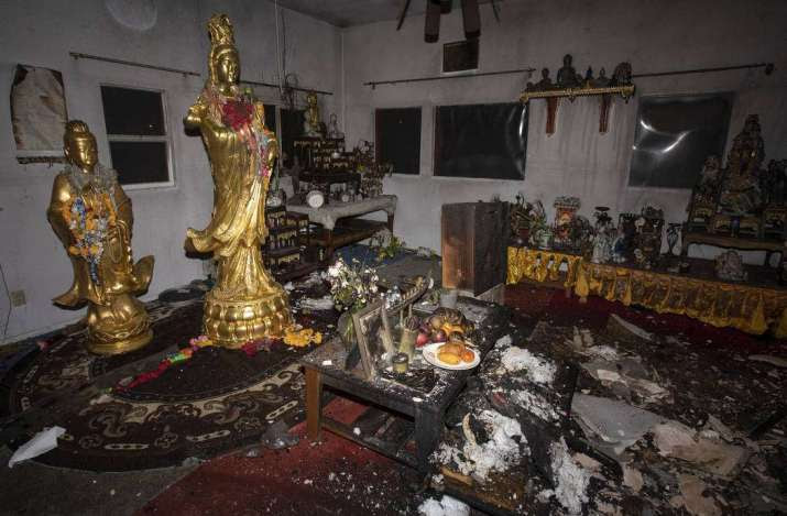 The shrine at the Buddhist temple in North Las Vegas. From reviewjournal.com