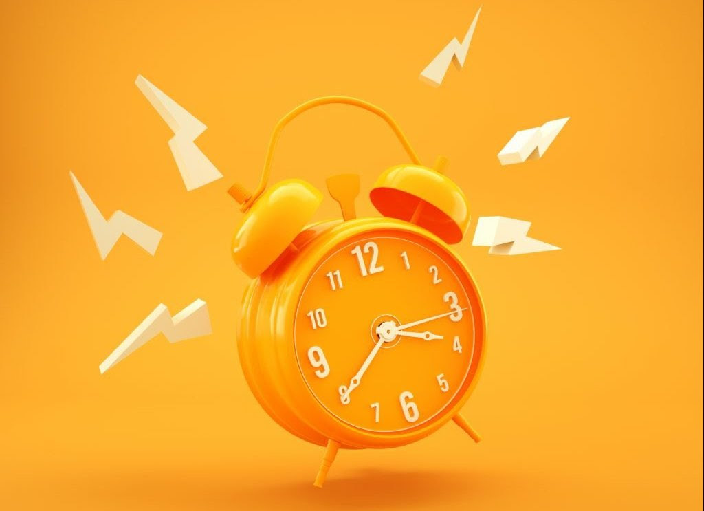 Orange alarm clock