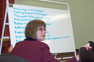 Brainstorming at the Waverley Library in Thunder Bay: Every media kit should include a question and answer sheet, approximately 2 pages long but no more than 4 pages. What questions do you think the media would ask an author during an interview?