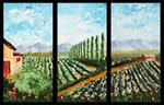 Mark Webster - Vineyard Palette Knife Acrylic Painting Triptych - Posted on Friday, April 3, 2015 by Mark Webster