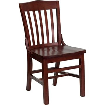 Flash Furniture 4-Pack Hercules Series School House Back Wooden Restaurant Chair Mahogany Finished