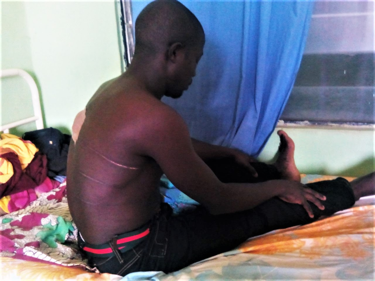  Samuel Wah in hospital bed in Miango, Nigeria. (Morning Star News)