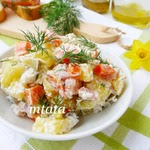 Картофельный салат с копченой индейкой
