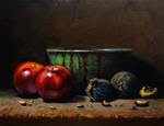 "Arkansas Black Apples and Walnuts with Old Pottery Bowl" - Posted on Thursday, January 22, 2015 by Mary Ashley