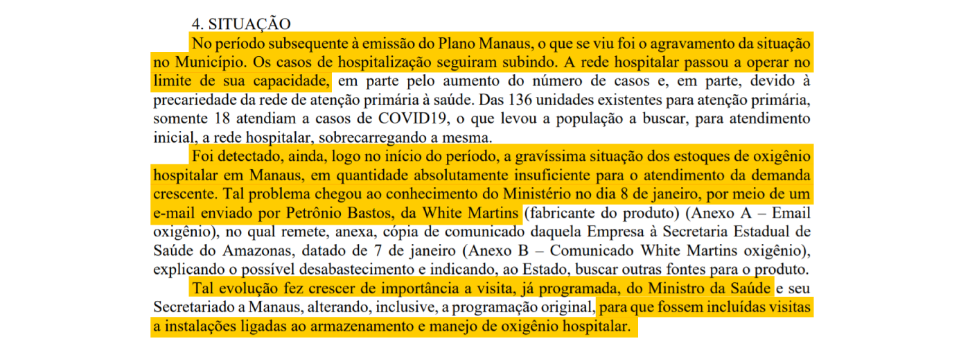 Governo Bolsonaro sabia 10 dias antes de colapso em Manaus e necessidade de transferir pacientes