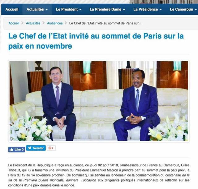 Biya invitation Paris