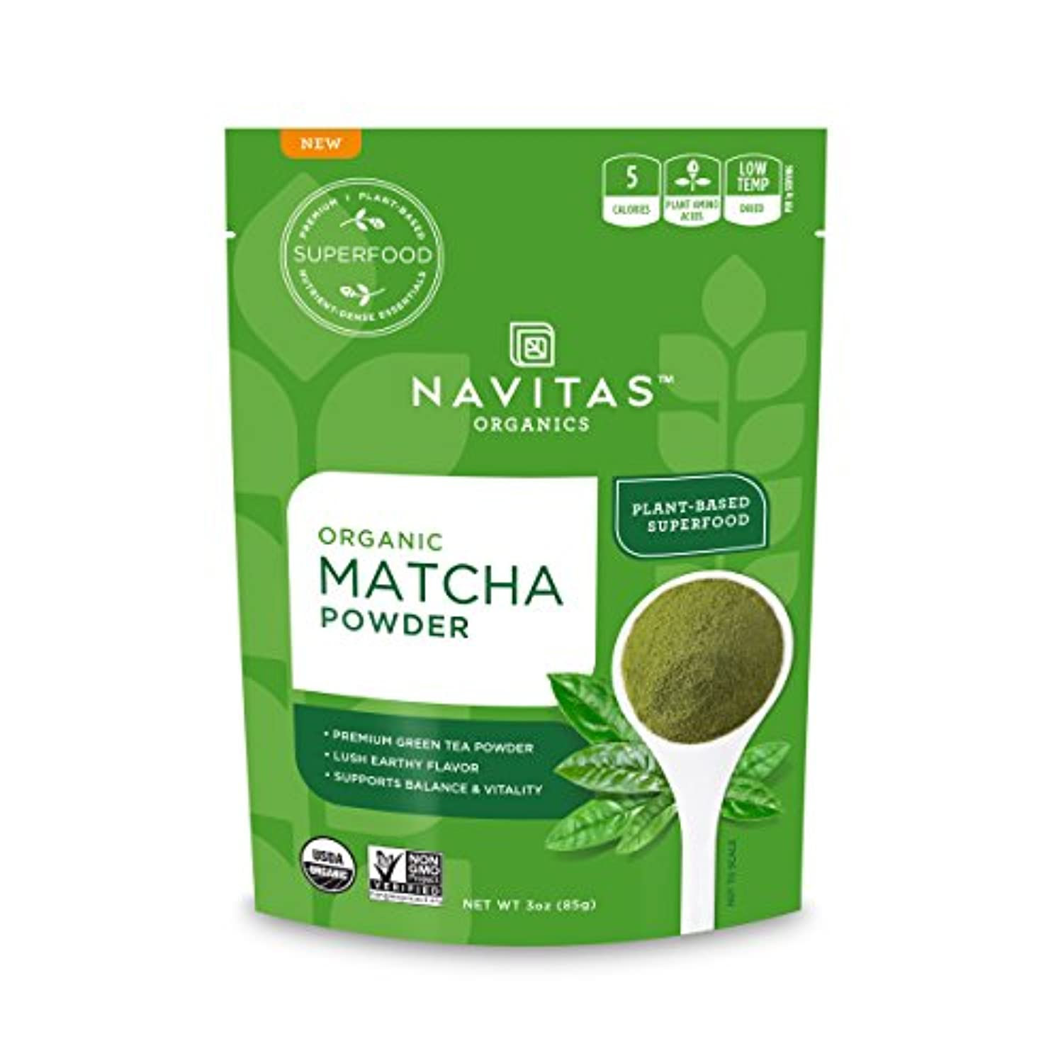 Image of Matcha Powder, 3oz. Pouch Premium Culinary Grade, Organic, Non-GMO, Gluten-Free