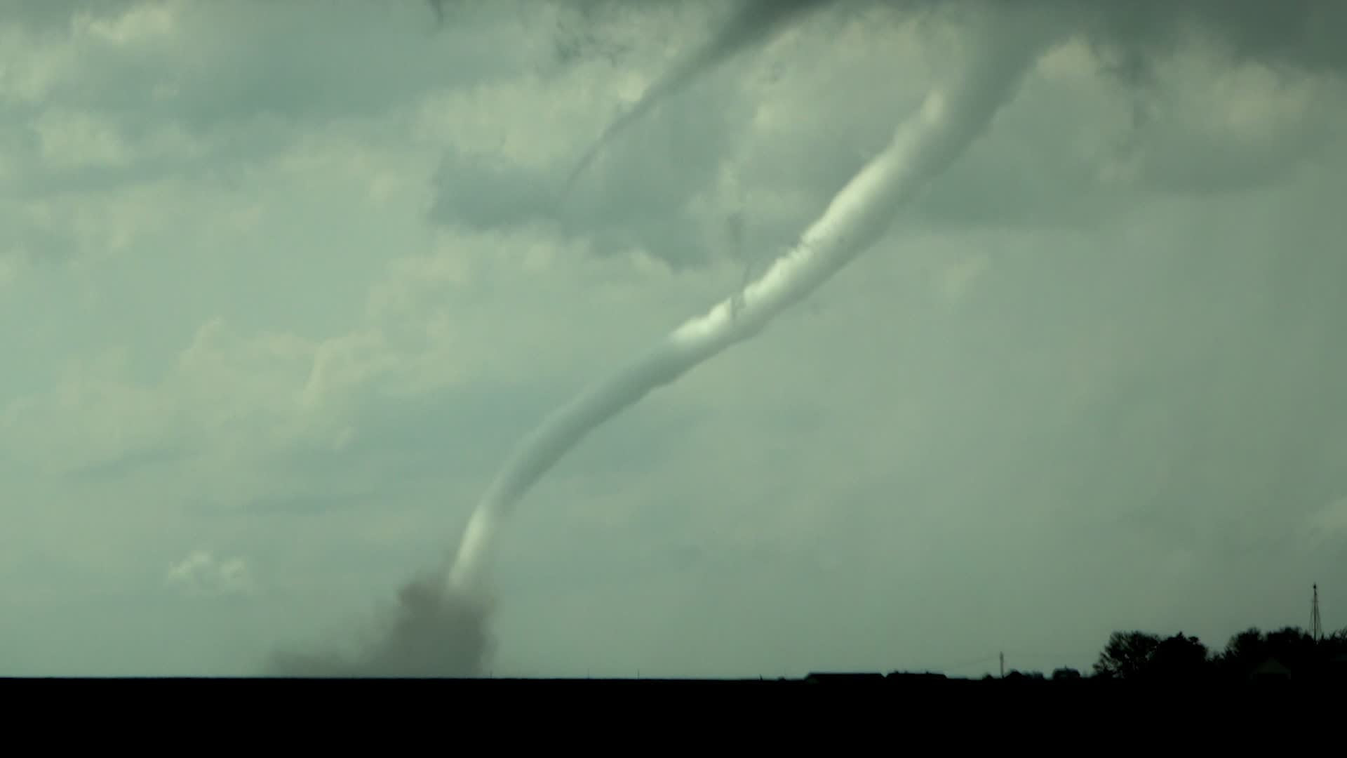 A photo of twin rope tornadoes