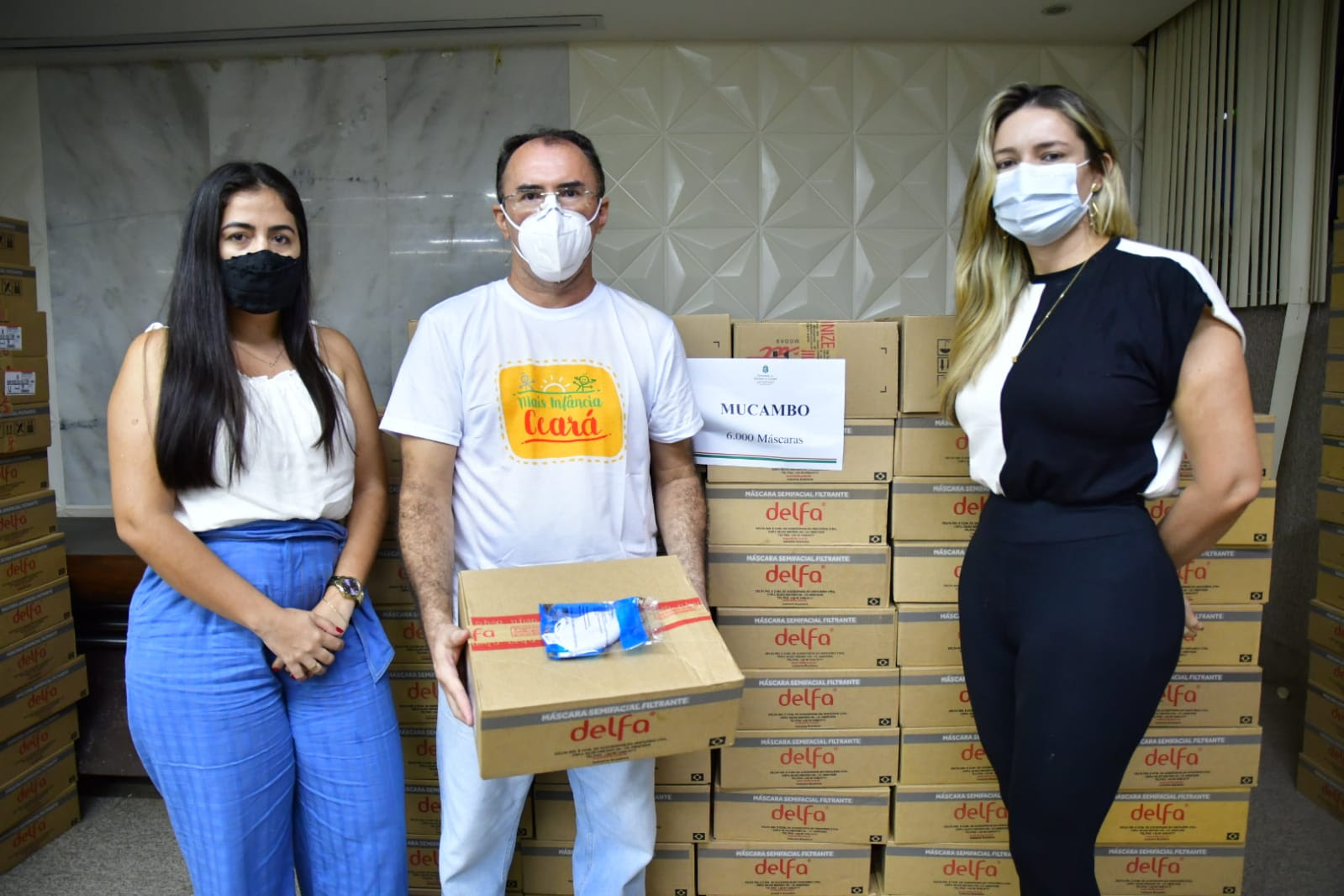 Cariri Oeste : Nova Olinda contemplada a distribuição de máscaras para o enfretamento ao Covid 19, destinadas pelo Governo do Estado