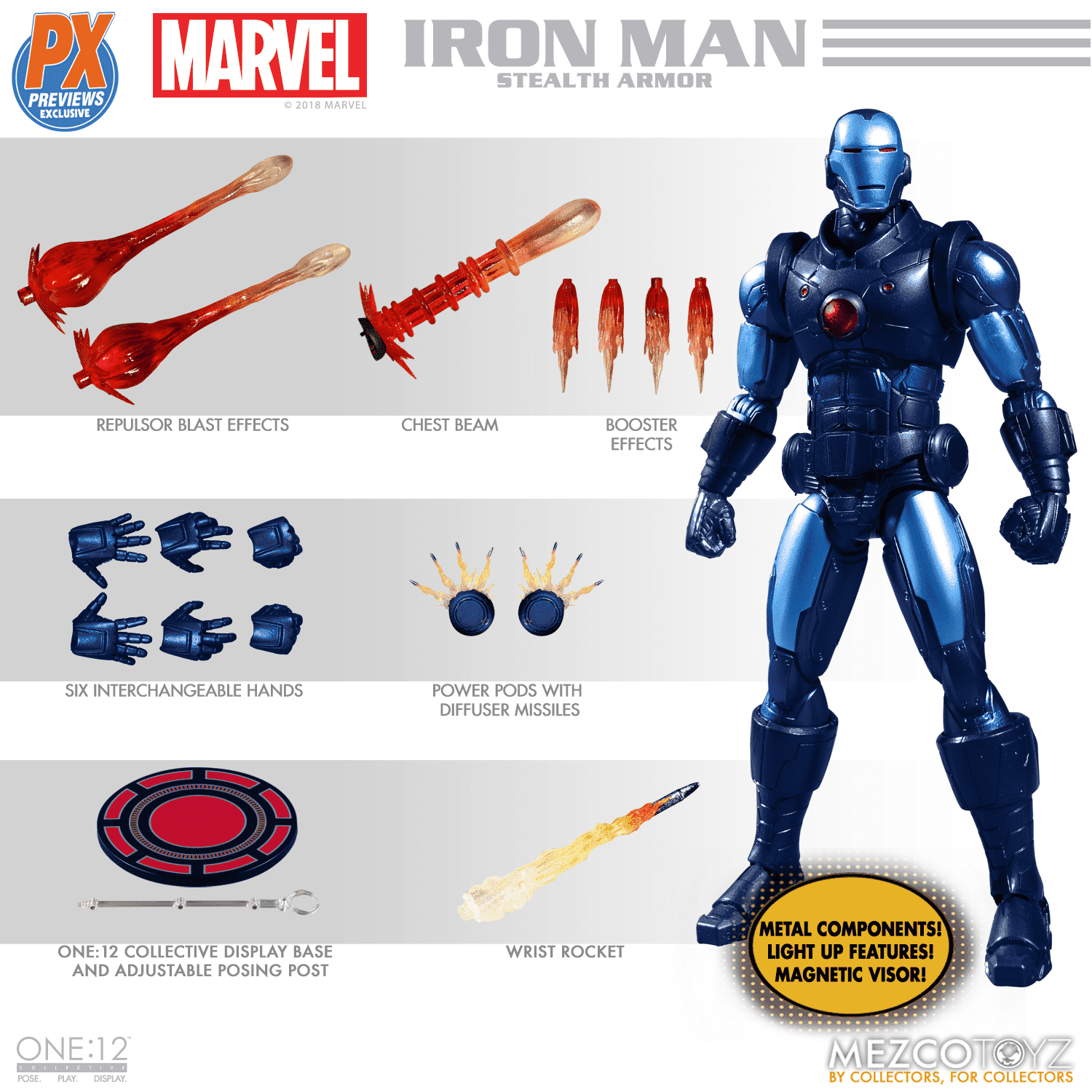 Image of ONE:12 Collective Marvel Px Iron Man Stealth Armor