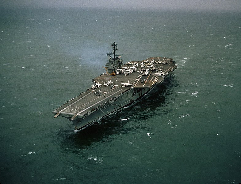 File:USS Forrestal about one month after 1967 fire.jpg
