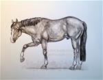 PAWING BLACK THOROUGHBRED  Draw 12 - Posted on Tuesday, January 13, 2015 by Sheri Cook