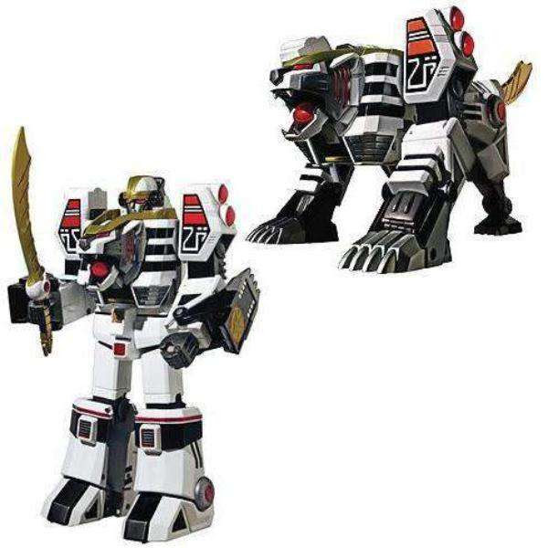 Image of Mighty Morphin Power Rangers White Tigerzord Legacy MegaZord Die-Cast Action Figure