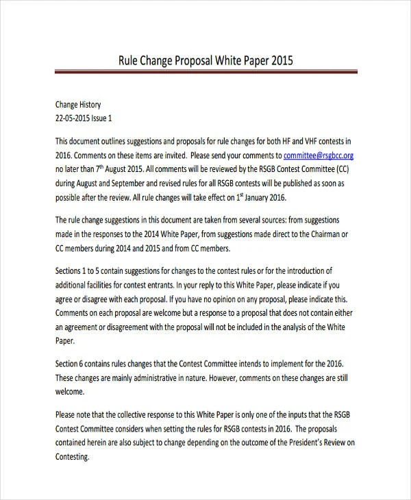 White Paper Proposal Template Master of Documents