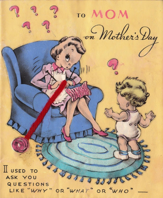 Classic Antique Mother's Day Card depicting Baby saying "To Mom."