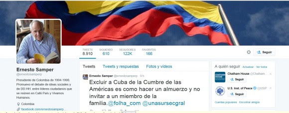 Ernesto Samper twitter