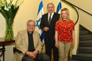 International Israeli violin virtuoso Itzhak Perlman, Prime Minister Benjamin Netanyahu and his wife Sarah.