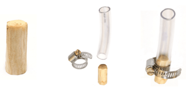 wood and tubing diy water filter