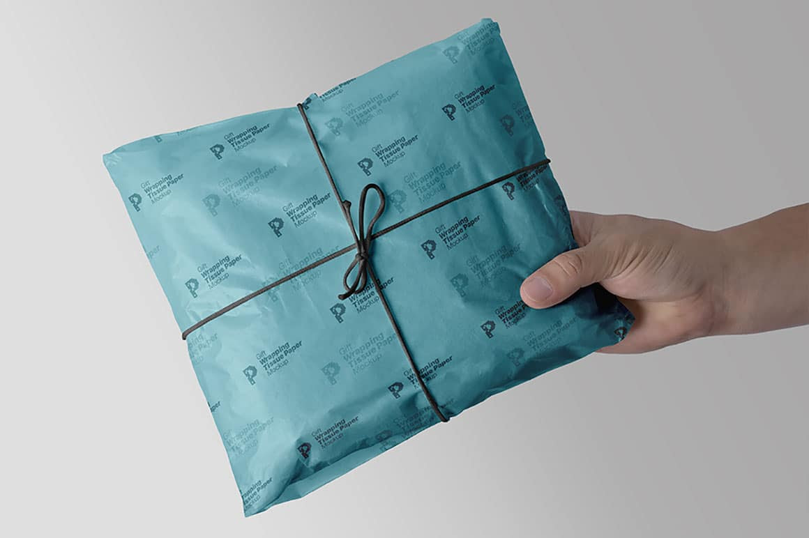 Free Mockup Gift Wrap Tissue Paper Commercial Use Fonts & Graphics