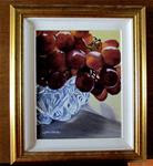 8 x 10 inch framed oil Grapes&Crystal - Posted on Monday, December 8, 2014 by Linda Yurgensen