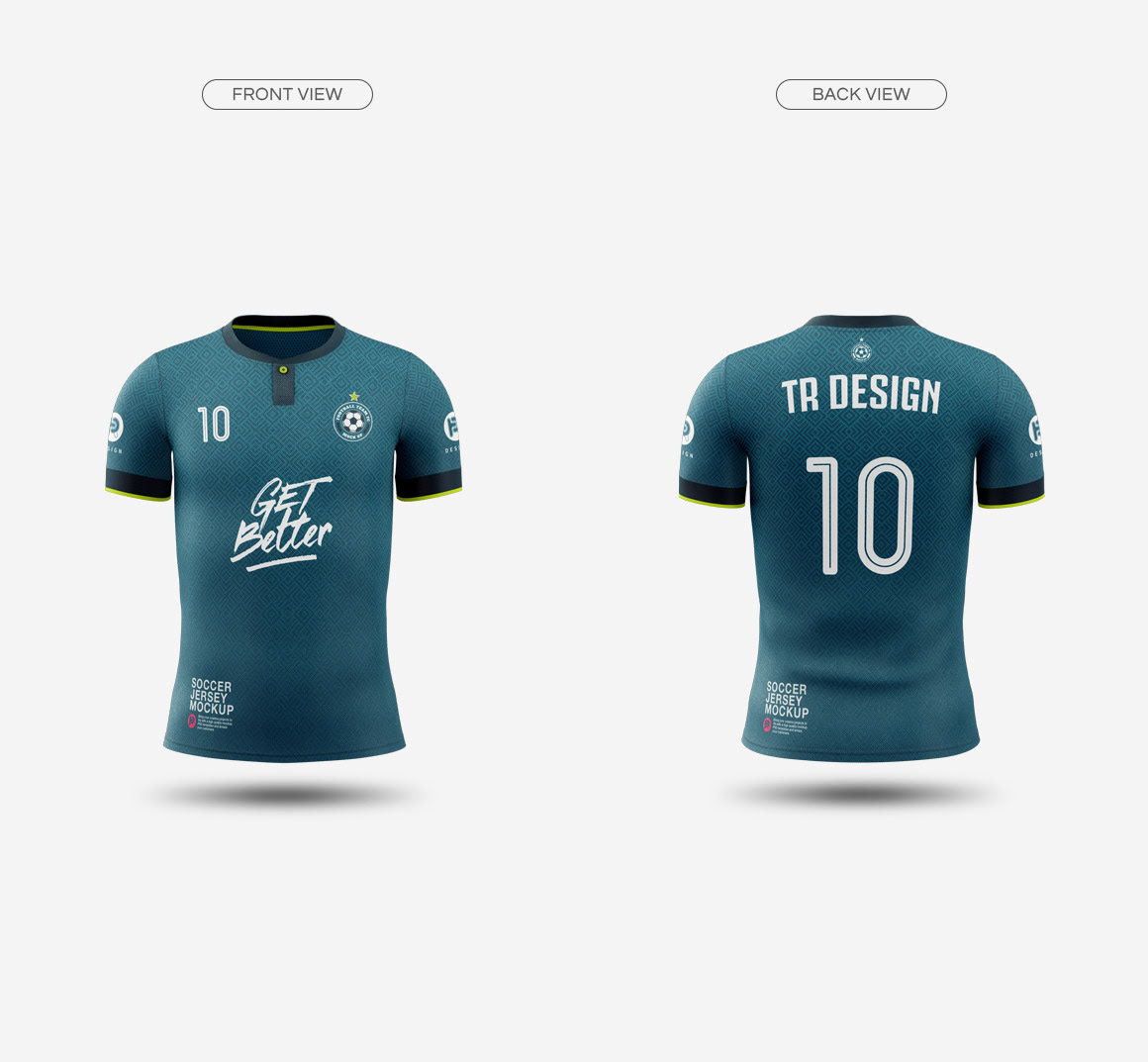 View Mens Soccer YNeck Jersey TShirt Mockup Back View Background