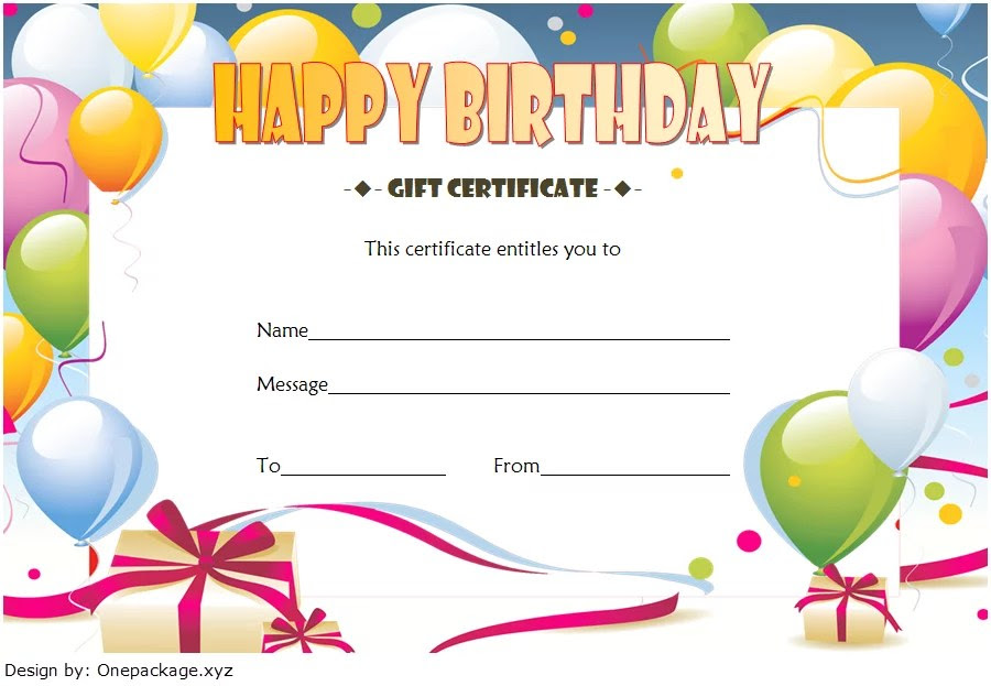 Birthday Gift Certificate Template Free (2022 Printable)