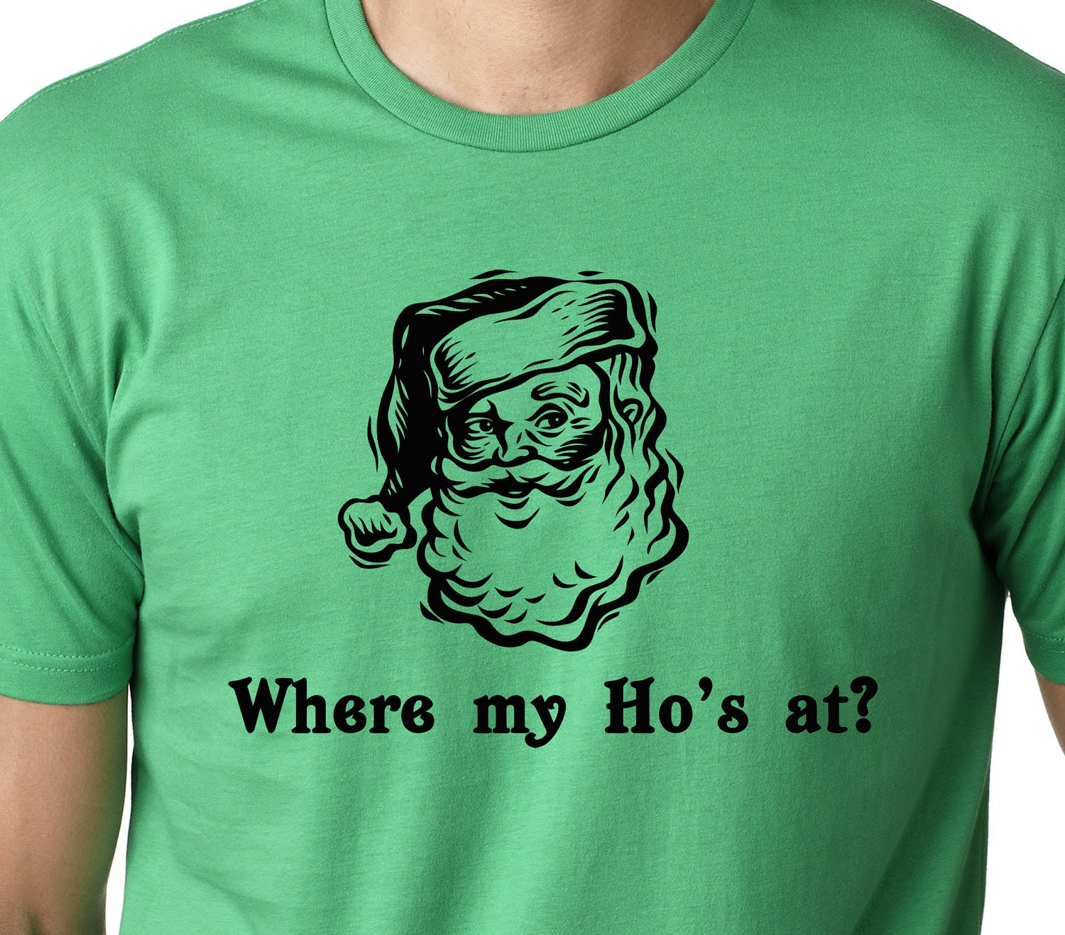 Where my ho's at funny Christmas T shirt screenprinted