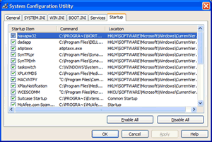 MSCONFIG Utility