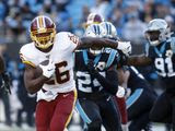 Washington Redskins running back Adrian Peterson (26) runs against the Carolina Panthers during the second half of an NFL football game in Charlotte, N.C., Sunday, Dec. 1, 2019. (AP Photo/Brian Blanco) ** FILE **