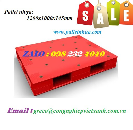 Pallet nhựa 2 mặt 1200x1000x145mm 1200x1000x145mm-PL01HG-2