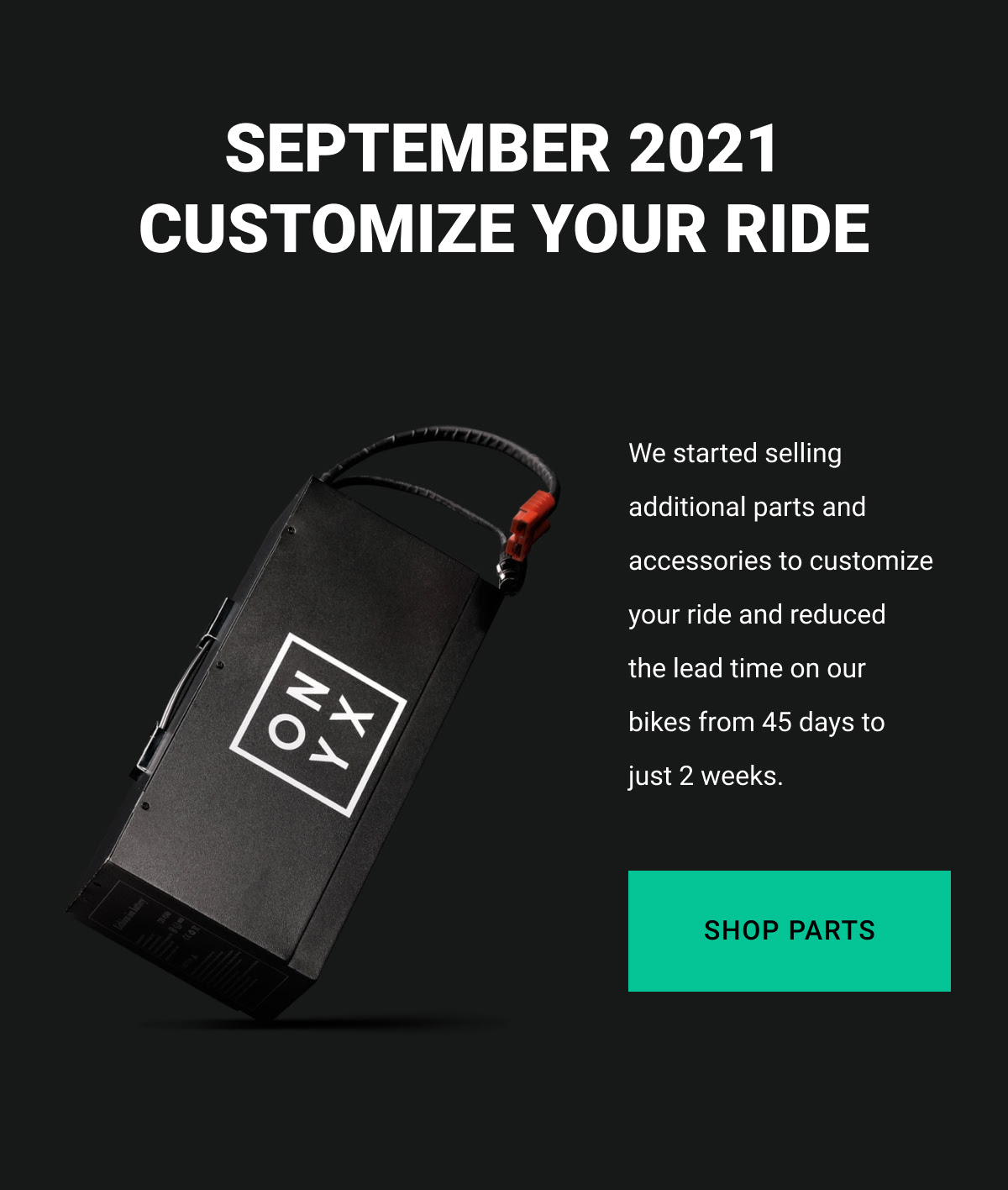 September 2021: Customize Your Ride